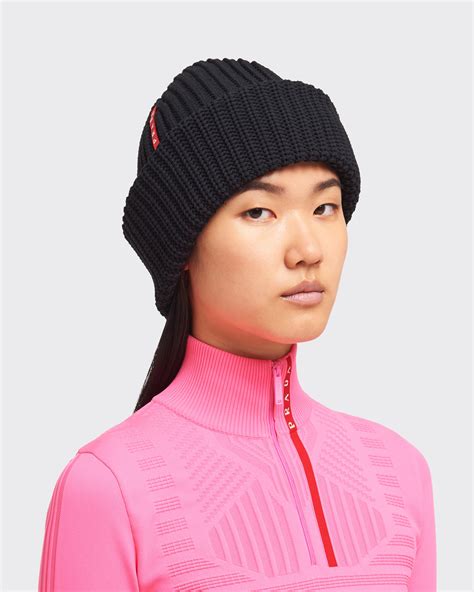 prada tecrec nylon ribbed beanie|Prada bucket hats.